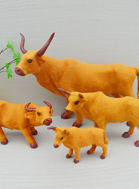 塑料招财田园室内仿真黄牛