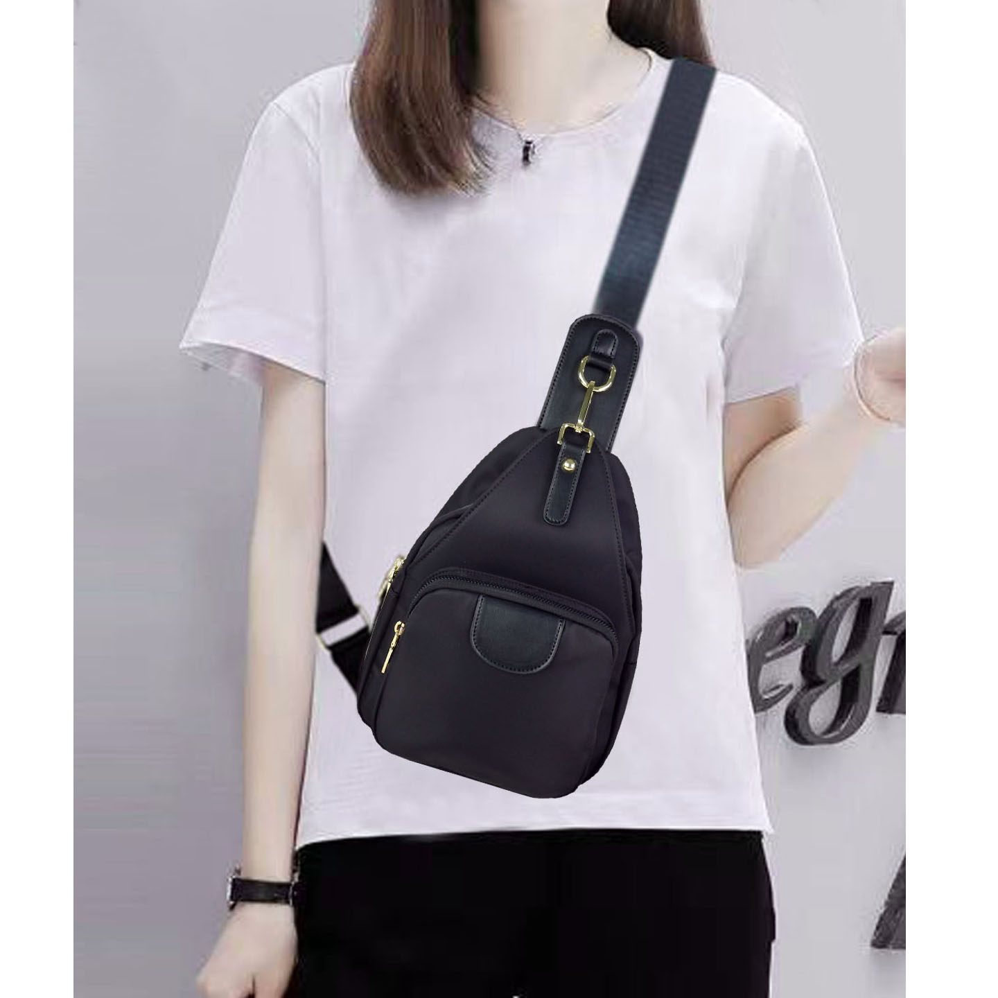 胸包女帆布2025新款防水胸前包尼龙布包多功能斜挎背包休闲旅行包,淘宝优惠券,粉丝福利购,淘宝优惠卷