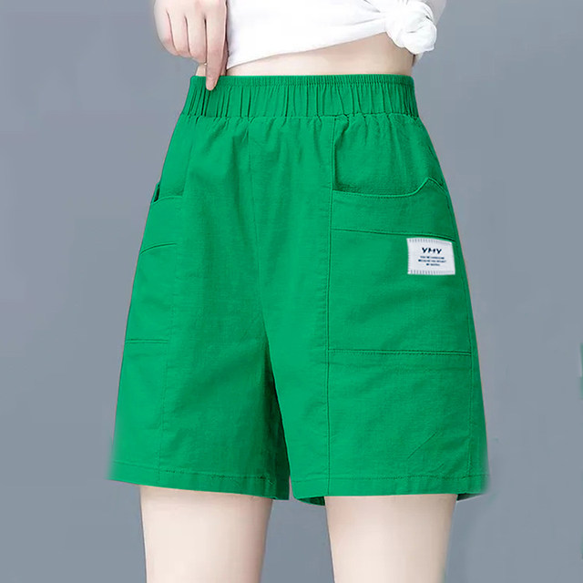 High waist wide-leg shorts for women in summer Hong Kong style