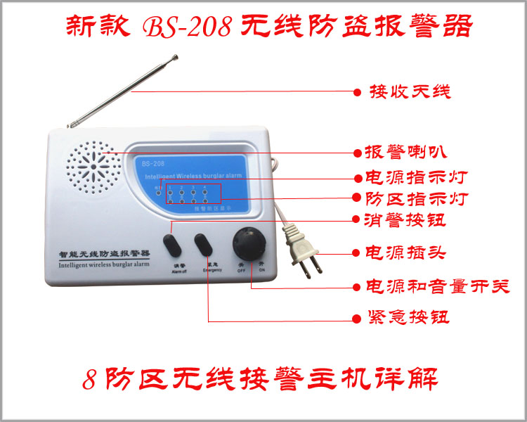BS-208单振动无线报警器 防盗器 现场报警器 家用报警器 - 图2