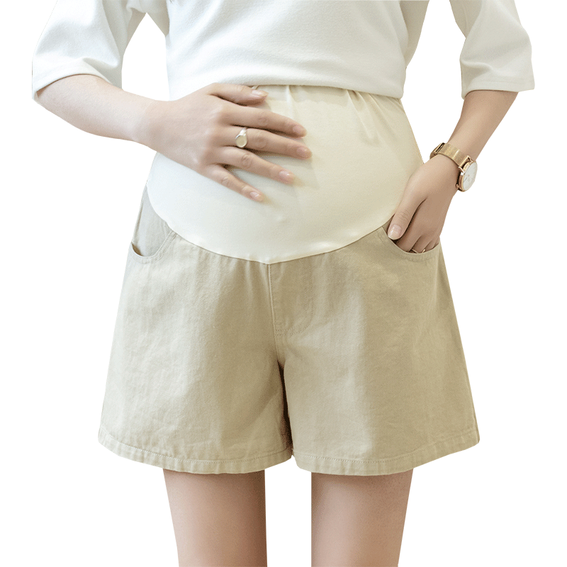 孕妇夏季时尚阔腿短裤加肥大码200斤托腹外穿薄款牛仔打底休闲裤 - 图3