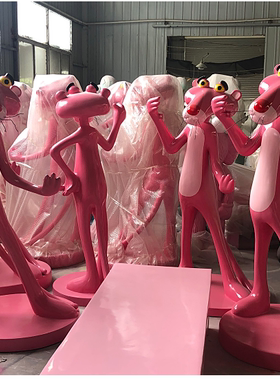 卡通粉红豹顽皮豹玻璃钢雕塑装饰