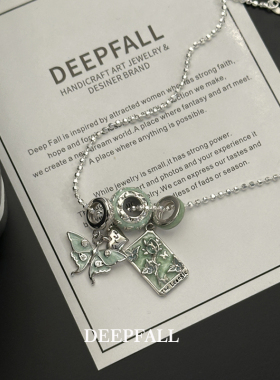 权杖官搭清新蝴蝶S925纯银项链