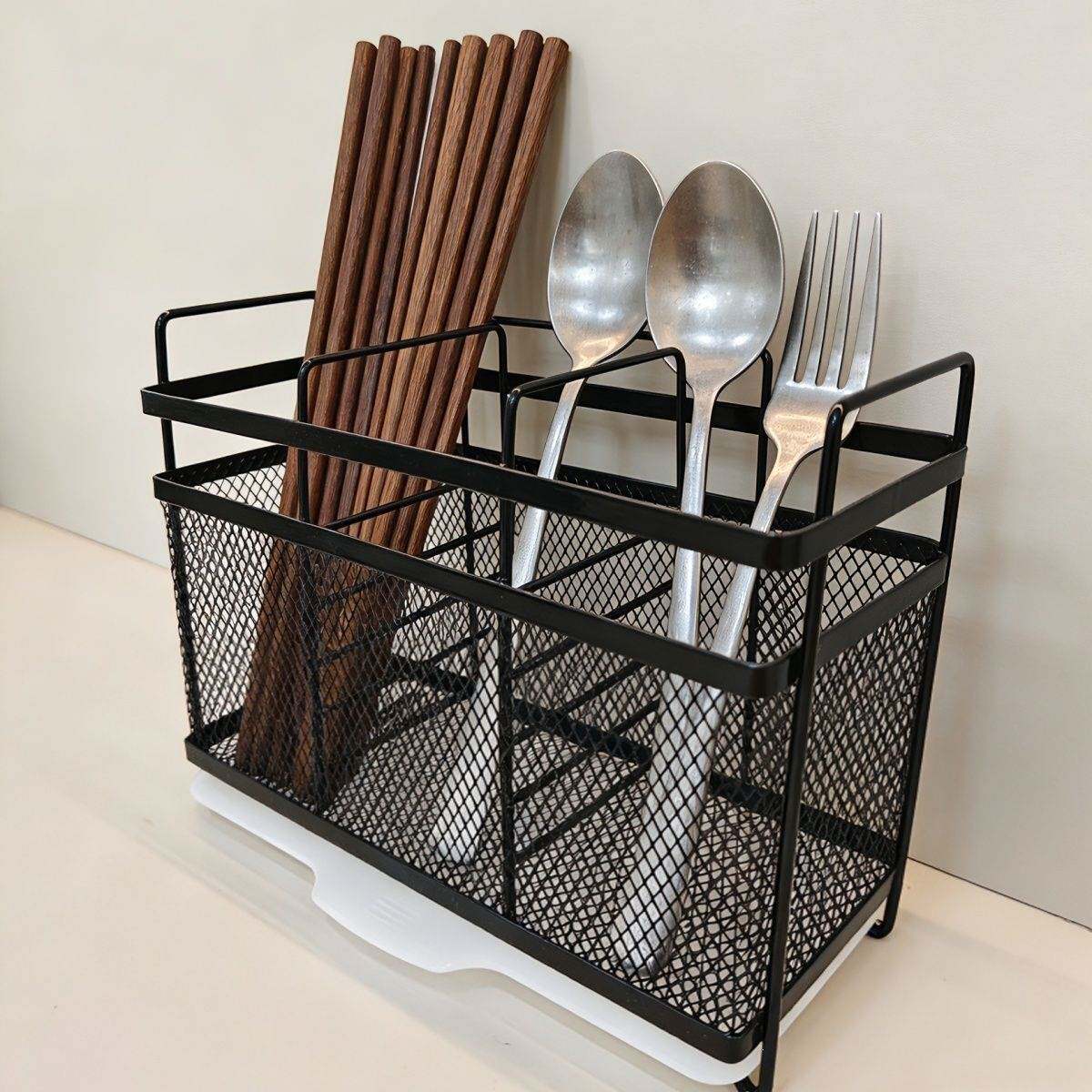European and American style chopstick storage box household chopstick storage rack kitchen chopstick spoon wall-mounted countertop tube chopstick cage