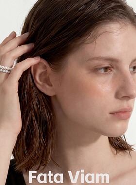 FataViams925银弹力珍珠锆石双层钻饰轻奢气质高级感食指戒指女