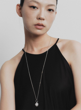 FataViam天然肌理珍珠双面小众高级双层吊坠长项链轻奢配饰