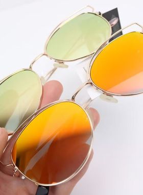 金属变色镀膜猫眼太阳镜女