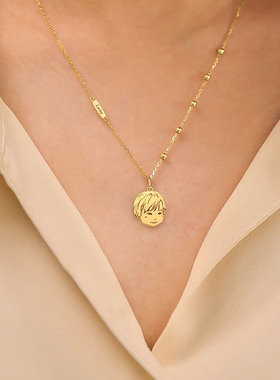 儿童孩子照片定制纯银亲子项链手链diy个性创意设计小众necklace