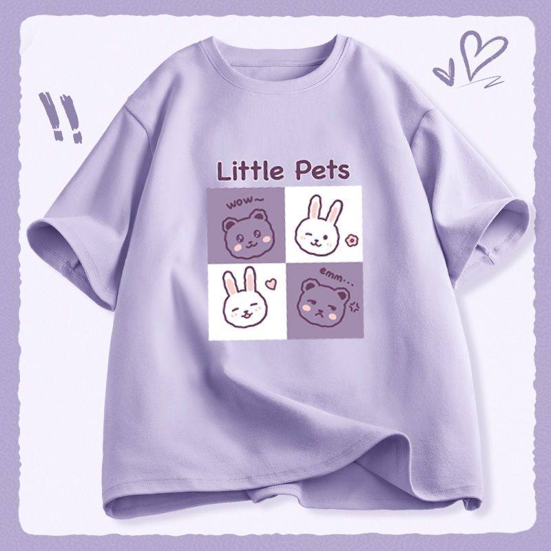 小个子2024新款夏季爆款宽松半袖上衣女装独特别致短袖t恤女