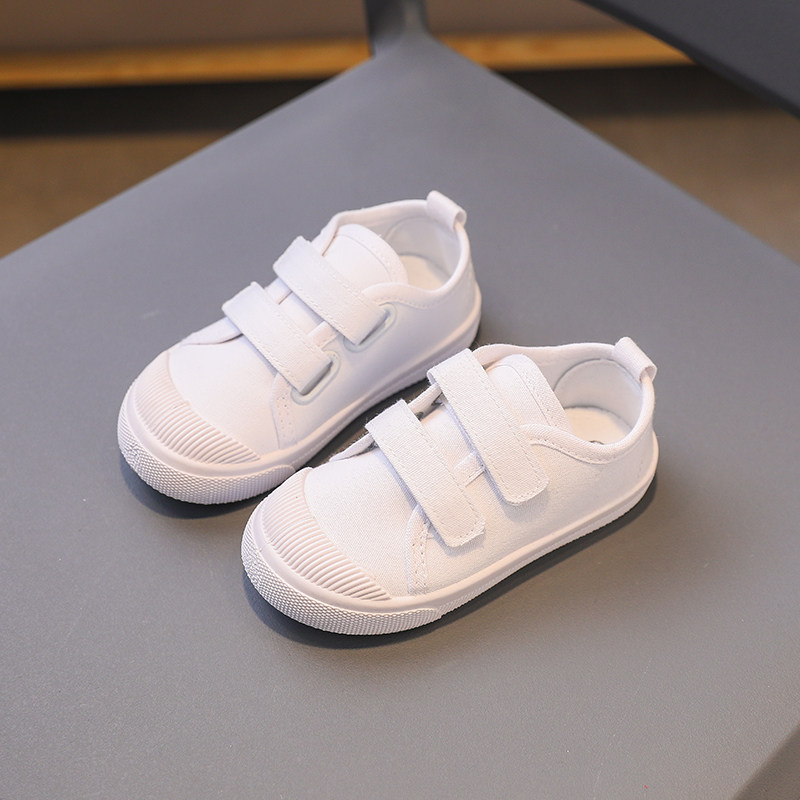 春秋季新款幼儿园室内鞋校园指定男女小白鞋儿童帆布鞋宝宝童鞋子