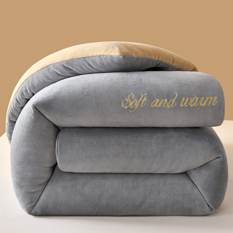双人牛奶绒羊羔绒被子2025冬季双面加绒被芯棉被冬天加厚保暖冬被,淘宝优惠券,粉丝福利购,淘宝优惠卷