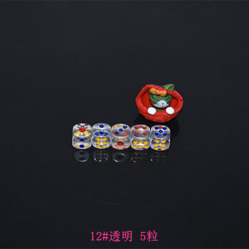 5粒12#透明骰子 麻将机用小色子 牌九推饼筛子5色可选9.9元包邮 - 图0