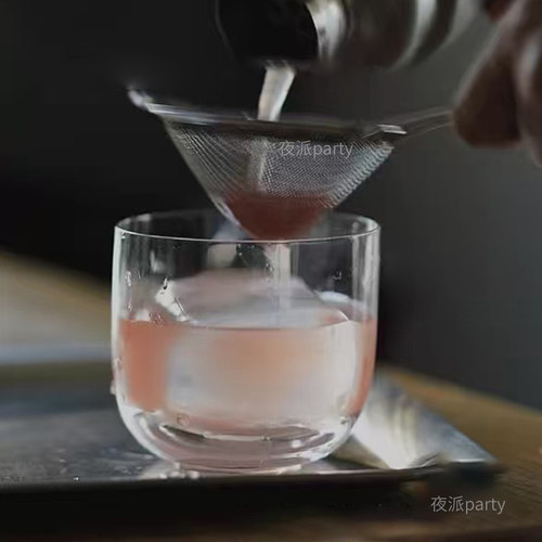 日式圆形水晶玻璃酒杯威士忌杯古典杯调酒杯鸡尾酒杯特调咖啡杯子 - 图2