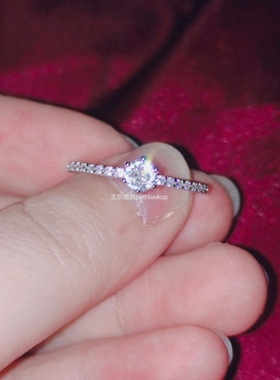 纯银纯银镀白金仿真百搭戒指