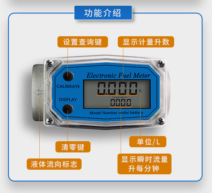 不锈钢数显流量计K24甲醇柴油汽油水电子液体涡轮铝合金计量表-图2