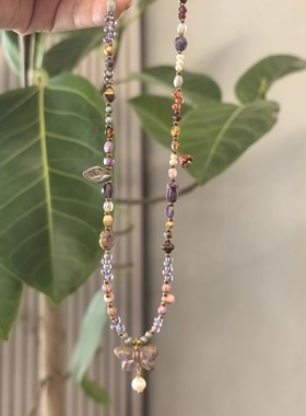 原创手作新中式项链复古风蝴蝶项链女百搭小众设计感