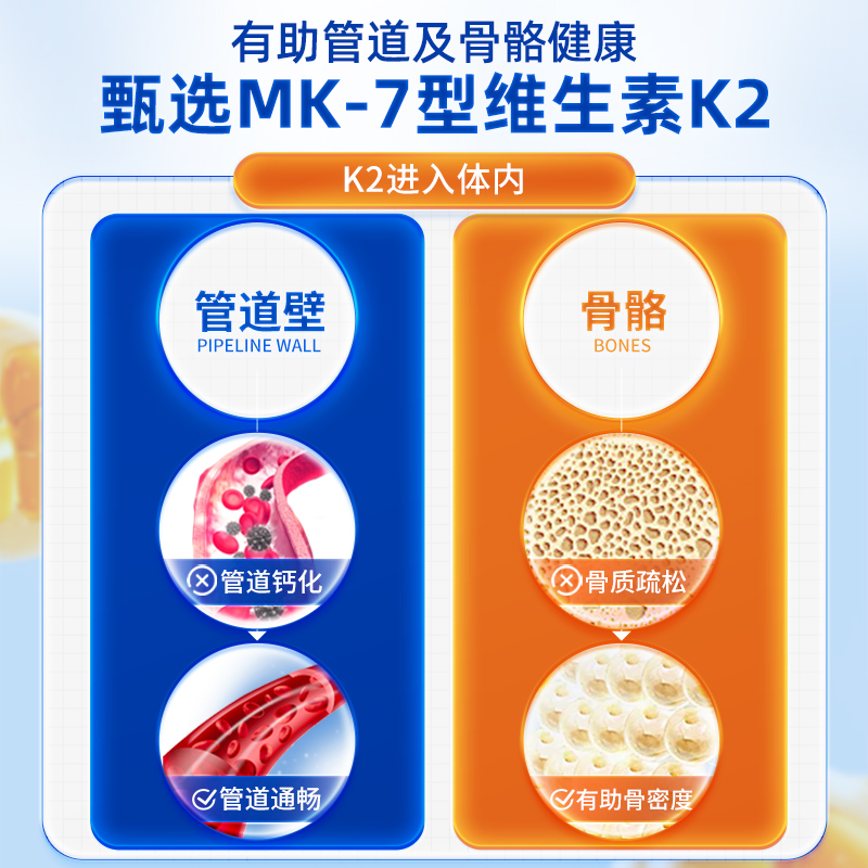 【直播】德国进口奥适宝K2维生素K片VK2钙维他命k2d3喷雾非软胶囊 - 图1