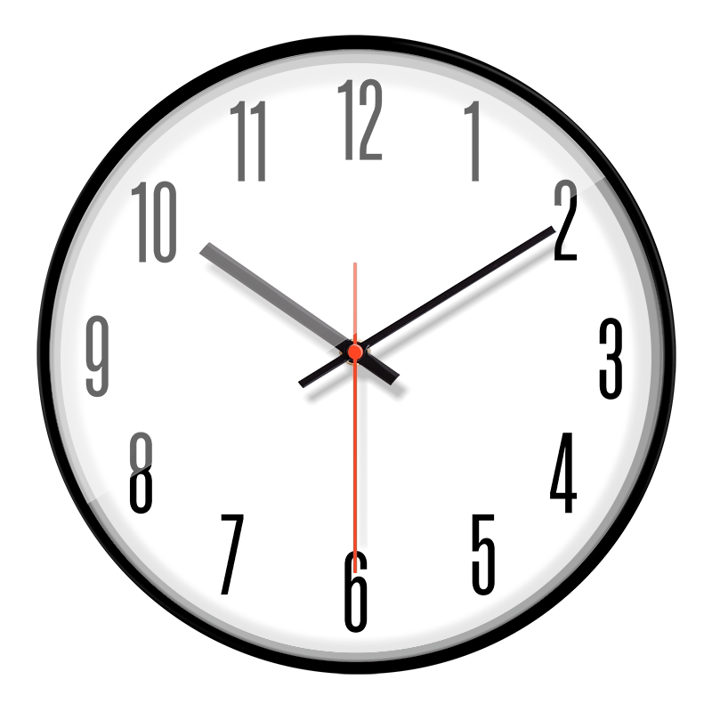 12寸细边框红色秒针挂钟客厅挂表现代简约数字纯刻度时钟北欧壁挂