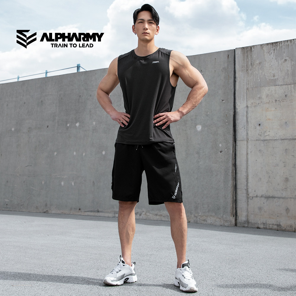 Alpharmy健身背心男宽松速干坎肩羽毛球运动无袖T恤透气弹力训练,淘宝优惠券,粉丝福利购,淘宝优惠卷