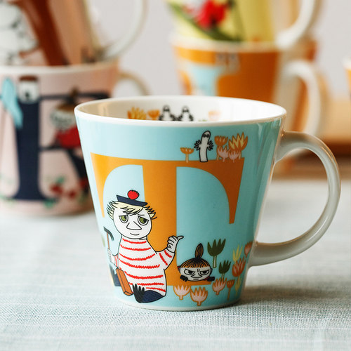 【自营】Moomin姆明英文字母水杯日本进口杯亚美咖啡杯陶瓷马克杯 - 图2