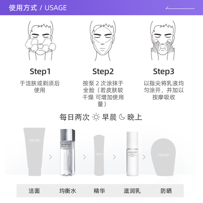 【自营】资生堂男士护肤水乳套装礼物 天猫国际自营全球超级店面部护理套装