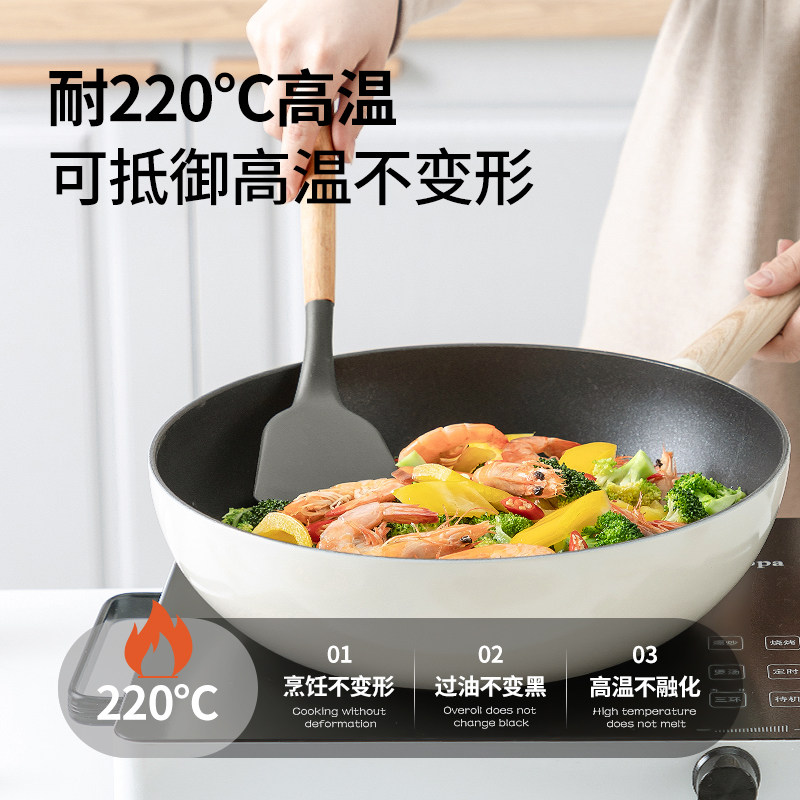 【自营】Amercook不粘锅铲炒菜铲长柄汤勺炒勺漏勺耐高温硅胶厨具,淘宝优惠券,粉丝福利购,淘宝优惠卷