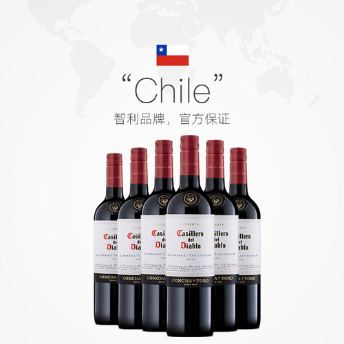 【自营】智利原瓶进口红酒整箱 干露红魔鬼赤霞珠红葡萄酒750ml*6 - 图3