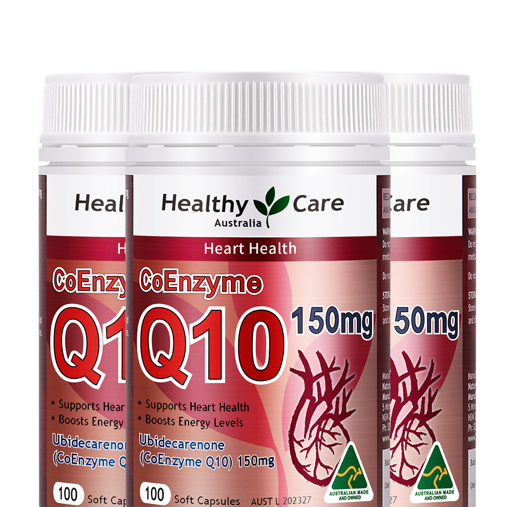 天猫国际进口超市【直营】3瓶*澳洲Healthy Care辅酶Q10软胶囊100粒/瓶心脏原装1