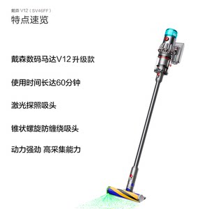 【自营】【海外版】dyson戴森V12slim fluffy无绳吸尘器除螨激光