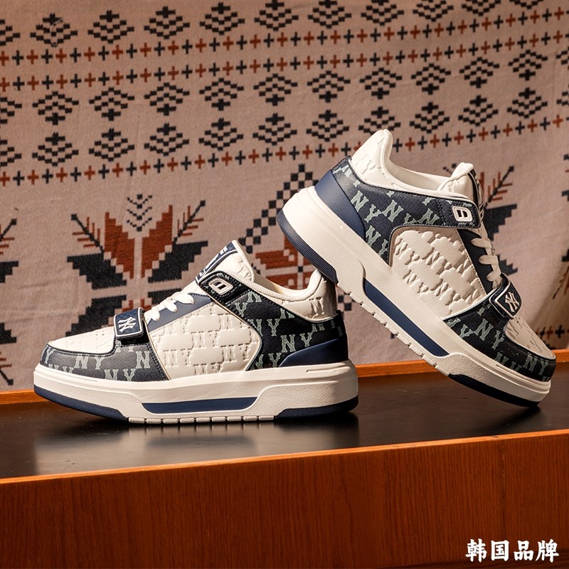 【自营】MLB休闲鞋情侣款男鞋女鞋印压老花运动鞋厚底低帮板鞋潮,淘宝优惠券,粉丝福利购,淘宝优惠卷