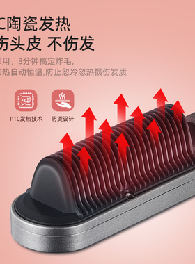 德国负离子直发梳不伤发卷直两用