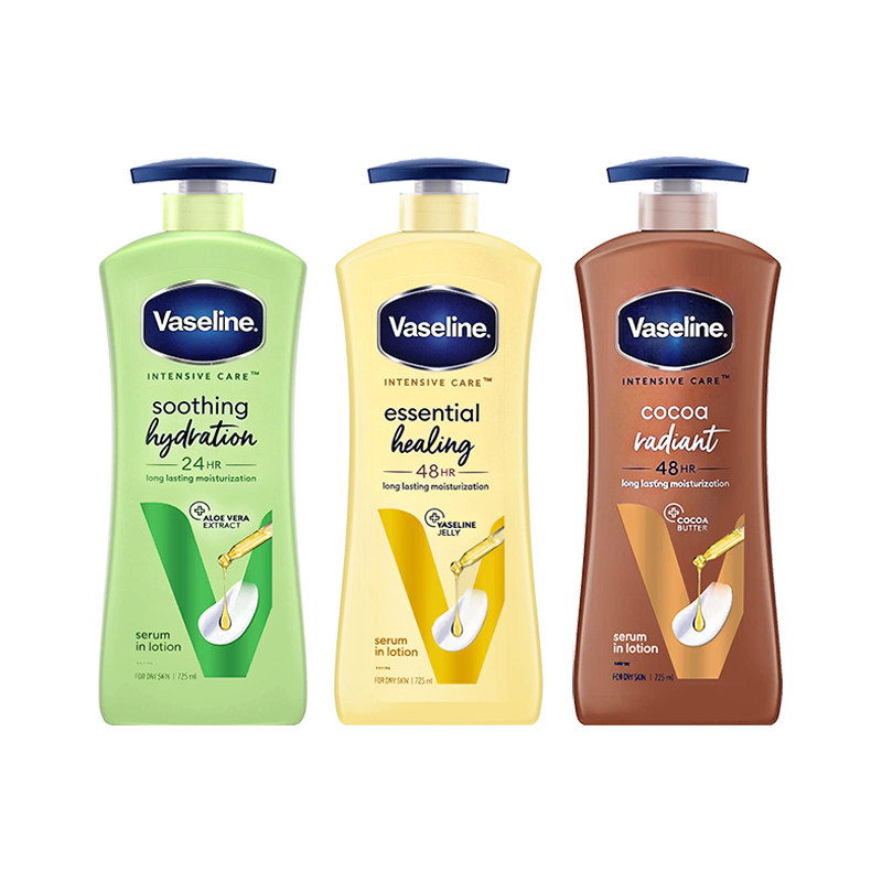 【自营】Vaseline凡士林保湿身体乳725ml燕麦芦荟可可保湿润肤乳