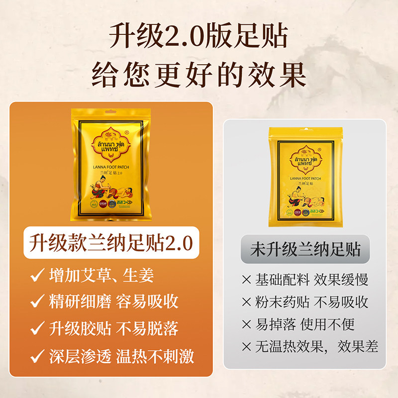 【自营】泰国兰纳艾草足贴祛湿驱寒去湿气排体内湿寒调理助眠脚贴,淘宝优惠券,粉丝福利购,淘宝优惠卷