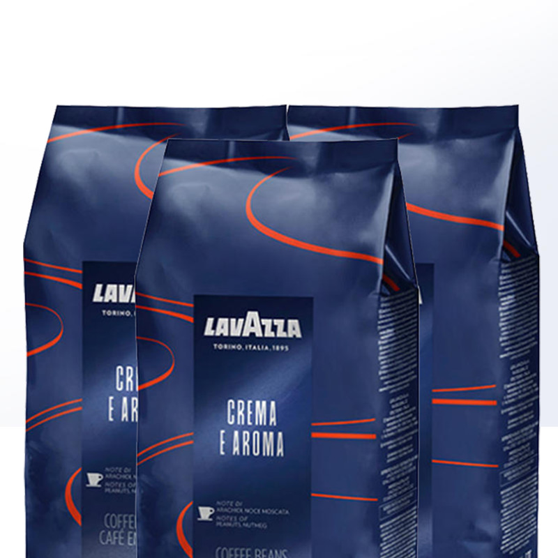 【自营】LAVAZZA拉瓦萨CREMAEAROMA意式浓缩中度烘焙咖啡豆1kg*3