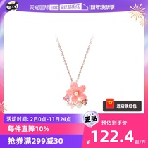 (Self-Employed) OSEWAYA Necklace Girl Cherry Blossom Pendant Neck Chain Pink Ornament Day Ensemble And Wind Fine Collarbone Chain