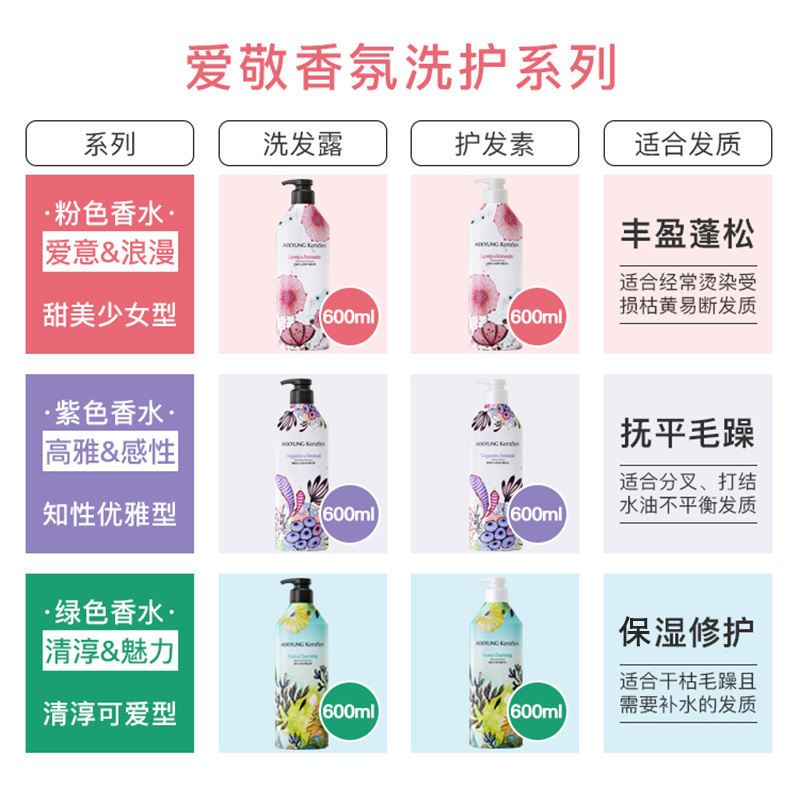 天猫国际进口超市【正品自营】韩国爱敬洗发水香氛女护发素修护防毛躁柔顺600ml0