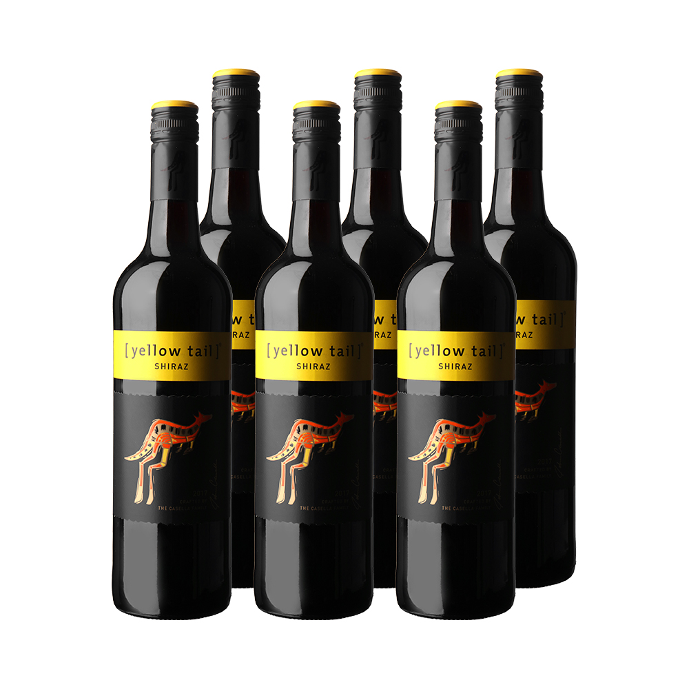 天猫国际进口超市澳大利亚黄尾袋鼠YELLOW TAIL西拉干红酒葡浪漫礼物750ml*60