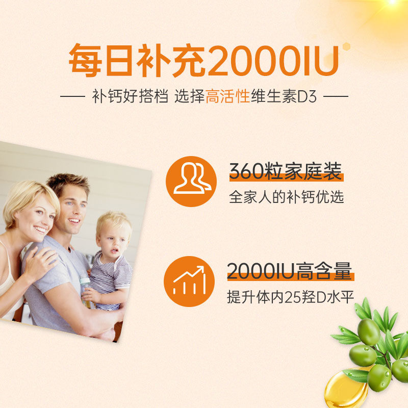 【自营】Naturewise2000iu活性维生素D3胶囊vitamind维他命第四餐 - 图1