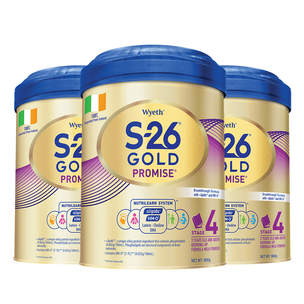 Wyeth Wyeth S-26 Gold Toddler Formula Hong Kong Version 900g*3 Cans 4 Sections Imported Authentic Four Sections