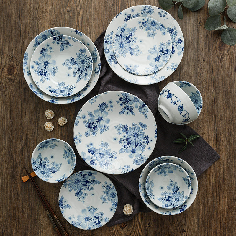 【自营】有古窑花集餐具日本原装进口碗日式陶瓷饭碗盘子家用套装