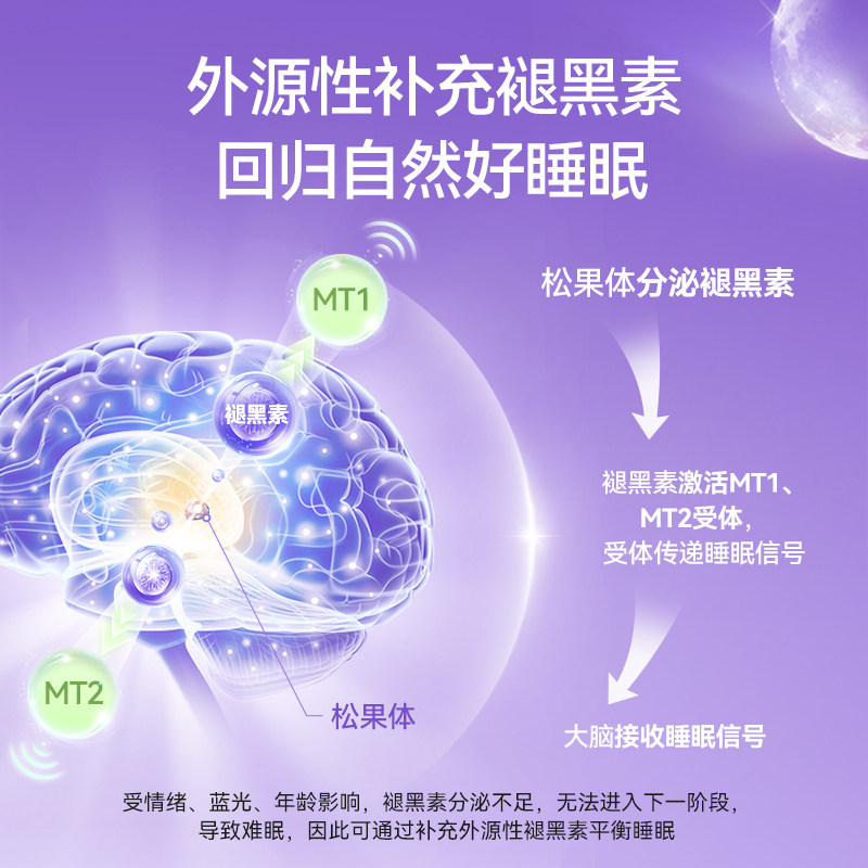 【自营】美国vitafusion褪黑素5mg安眠褪黑素软糖90粒/瓶*2瓶睡眠