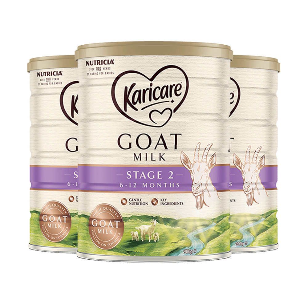 天猫国际进口超市【直营】新西兰新包装Karicare/可瑞康婴幼儿羊奶粉2段900g 3罐装0