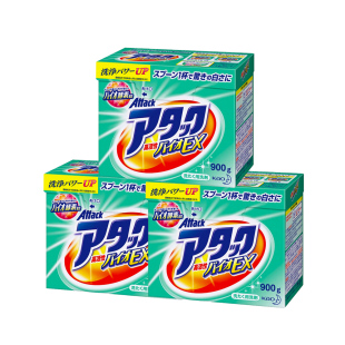 【自营】日本进口KAO花王洁霸酵素洗衣粉900g 3盒装持久深层清洁
