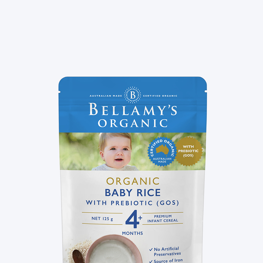 天猫国际进口超市【直营】贝拉米婴儿GOS益生元有机大米米粉125g/袋*4宝宝米糊辅食1