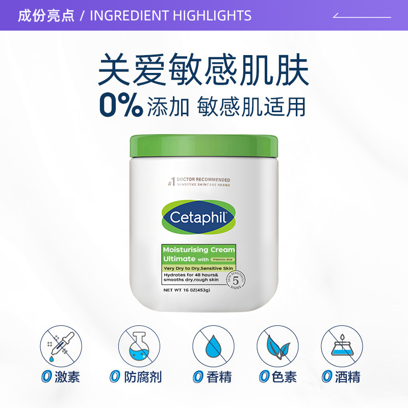 【自营】Cetaphil丝塔芙大白罐身体乳儿童润566g+453g - 图1