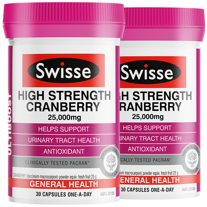 天猫国际进口超市【热巴同款】澳洲Swisse 斯维诗高浓度蔓越莓精华胶囊女30粒*2瓶0