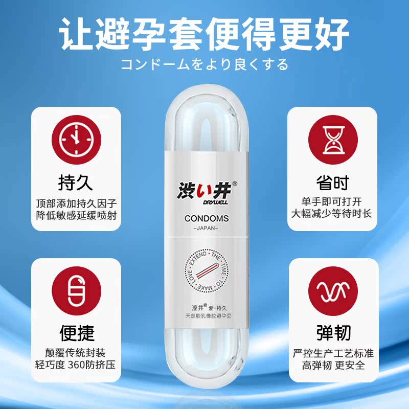 天猫国际进口超市涩井超薄避孕套高潮女人持久装防早泄胶囊玻尿酸安全套男最刺激的2