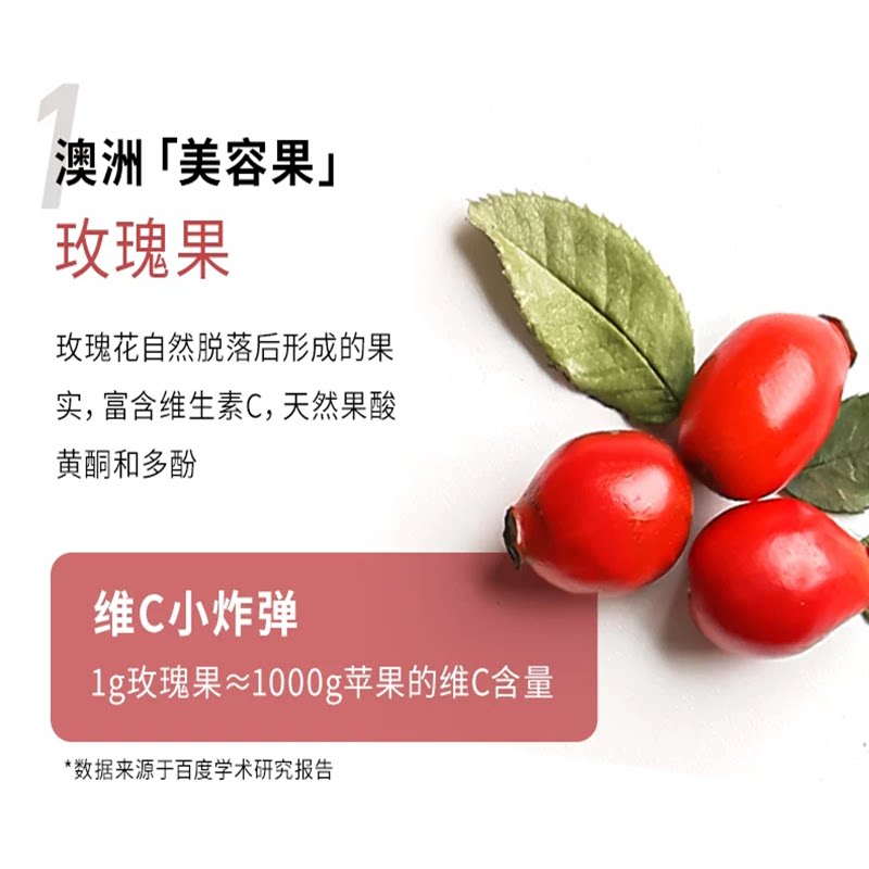 【自营】Unichi玫瑰果胶囊美白丸内服去黄黑色素VC焕白全身提亮