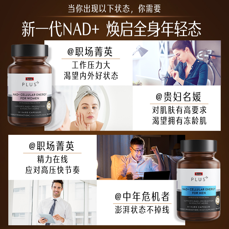 【自营】【限定礼盒】Swisse Plus NAD+焕活瓶童颜丸/能量瓶*3瓶 - 图3