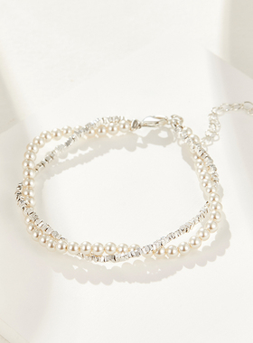 【自营】daisy beauty碎银珍珠手链女S925银小众轻奢手饰女礼物